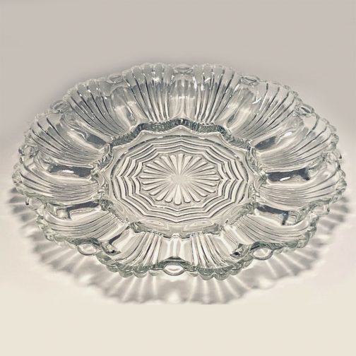 Anchor Hocking Pressed Glass Deviled Egg Serving Plate - Image 2