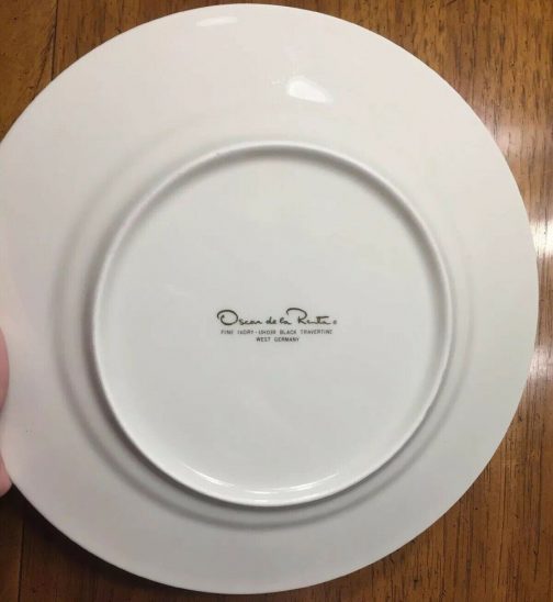 Oscar De La Renta Black Travertine Dinner Plate - Image 2