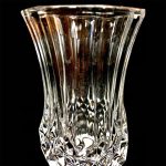 Lead Crystal Diamond Point Vase Octagon Rim - Image 2