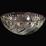clear glass divided bowl