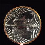 Clear Glass Divided Open Candy/Nut Bowl w/Gold Trim - Image 2