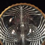Clear Glass Divided Open Candy/Nut Bowl w/Gold Trim - Image 4