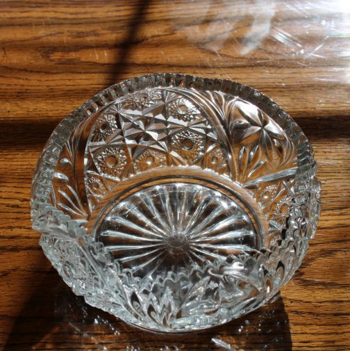 Lead Crystal Bowl Scalloped Sawtooth Rim - Image 2