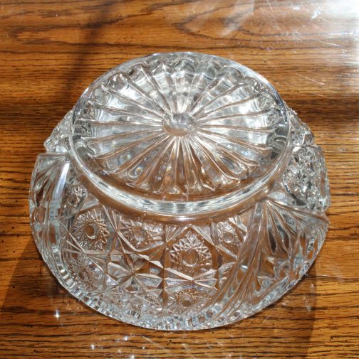 Lead Crystal Bowl Scalloped Sawtooth Rim - Image 3