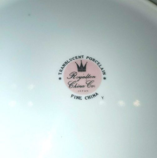 Royalton China Co Translucent Porcelain Dinner Plate White Gold Trim - Image 3