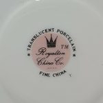 Royalton China Co Translucent Porcelain Saucer White Gold Trim - Image 3