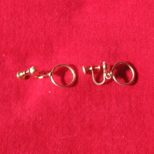 Vintage Gold Tone Dangle Screw Post Earrings - Image 2