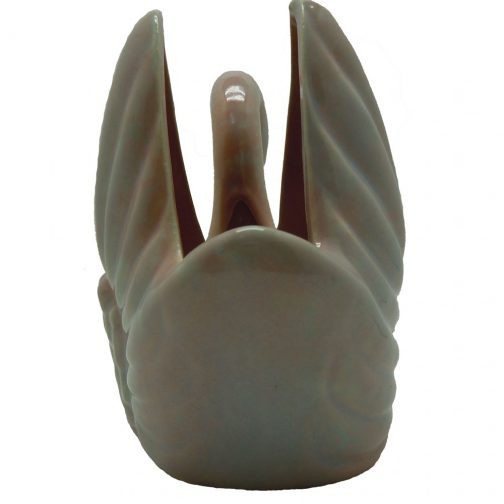 Gonder Ceramic Arts E44 USA Swan Blue and Pink Planter Mother of Pearl Lustre - Image 2