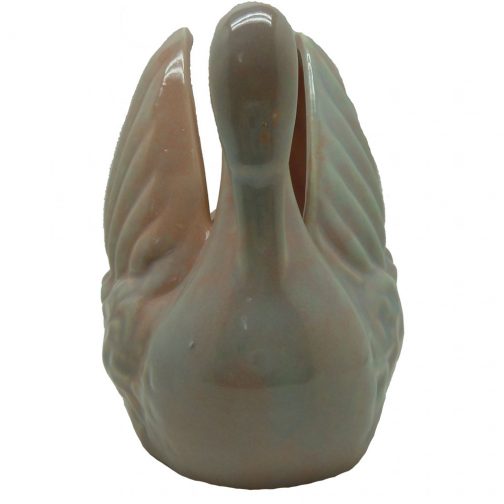 Gonder Ceramic Arts E44 USA Swan Blue and Pink Planter Mother of Pearl Lustre - Image 4