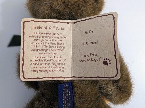 Boyds Bears "U.R. Loved" Jointed Plush Bear with Tag - Image 5